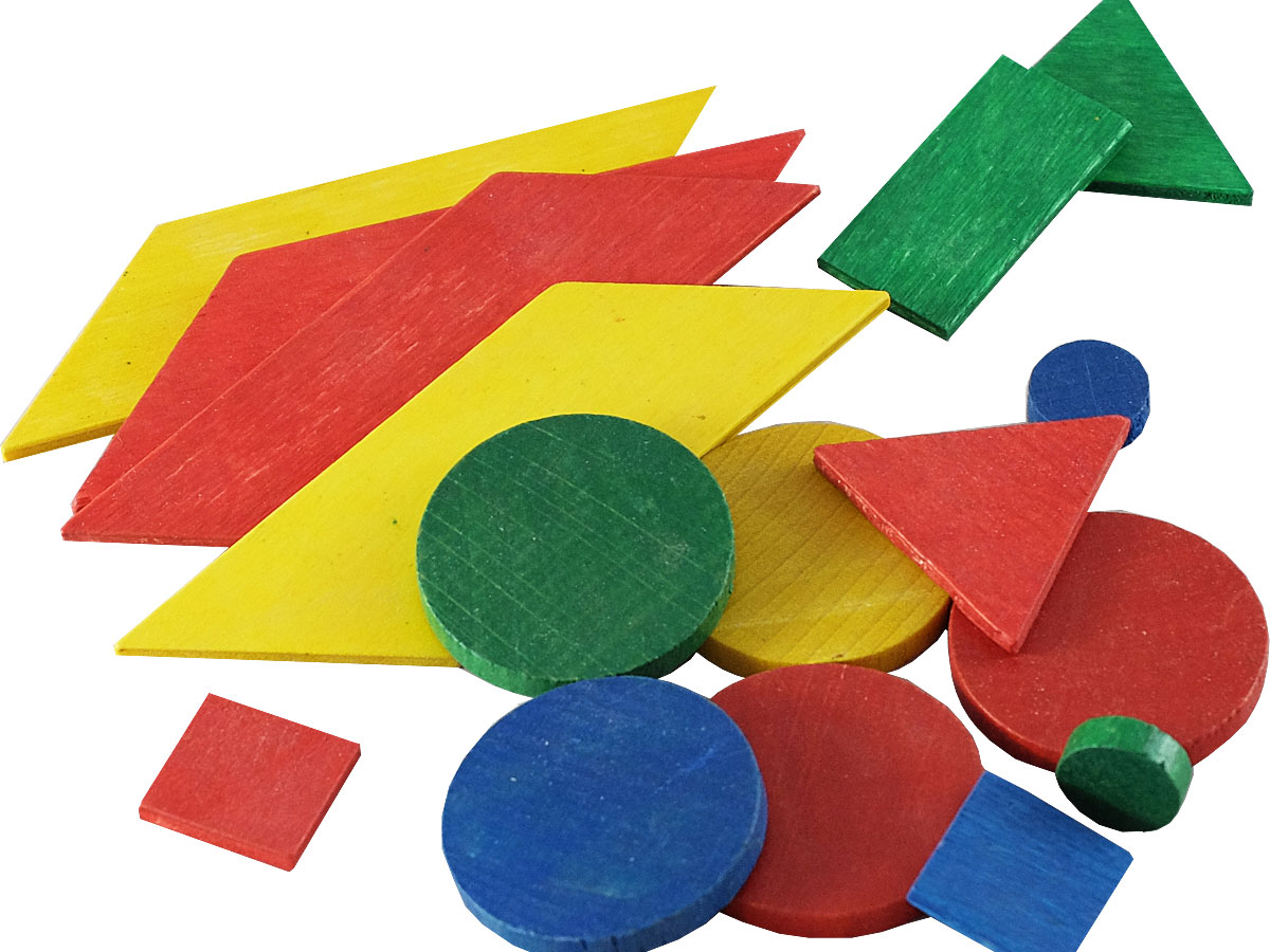 Flat wooden elements for games and toys