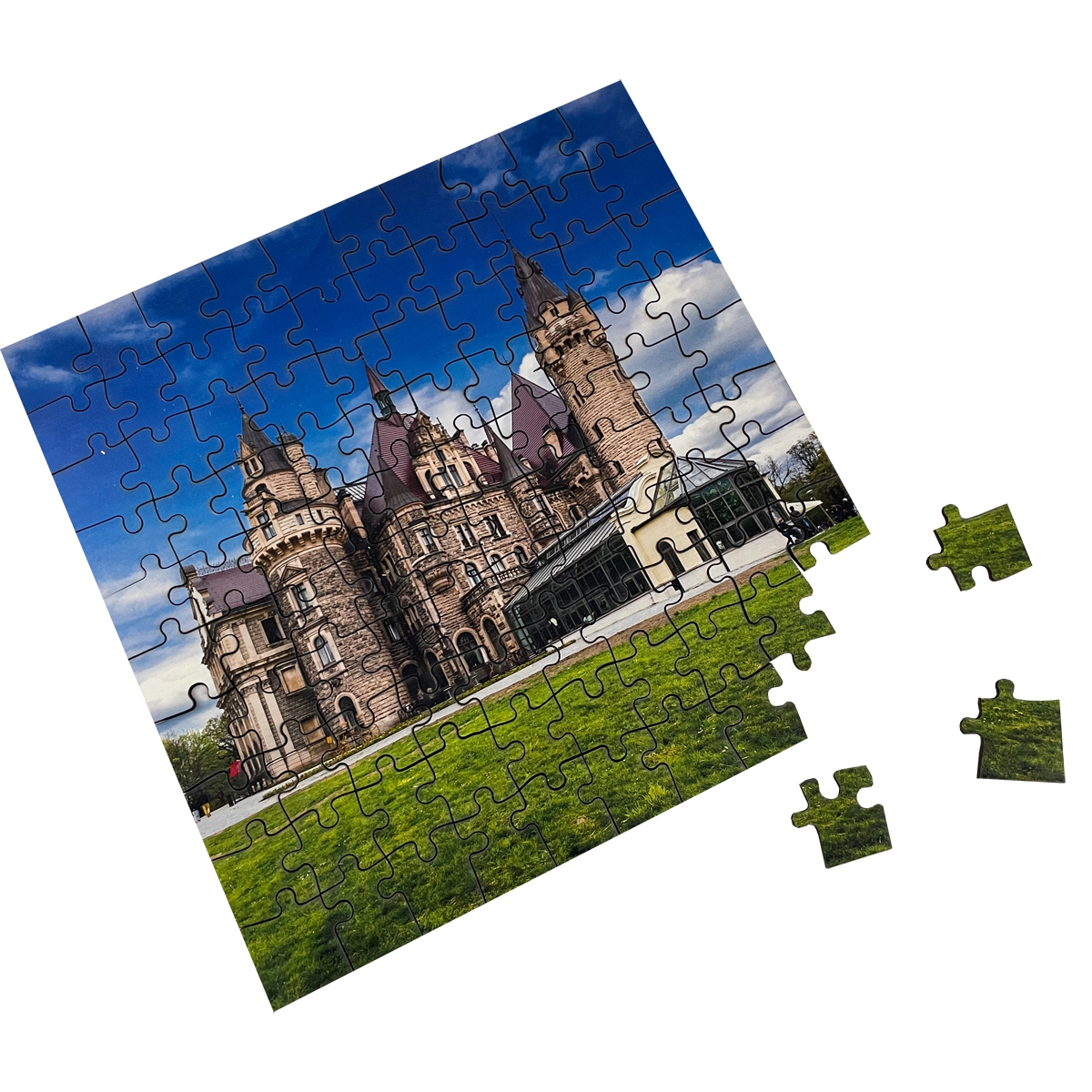 puzzle na sklejce zamek